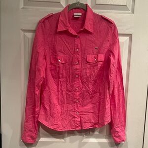 Lacoste Pink Button-Up Blouse